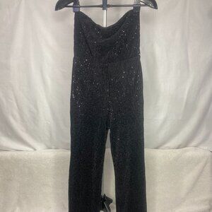 Wild Fable – Tube Sequin Mesh Jumpsuit – Small – Black – Woman